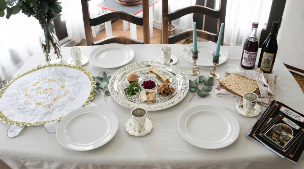 Passover Seder table