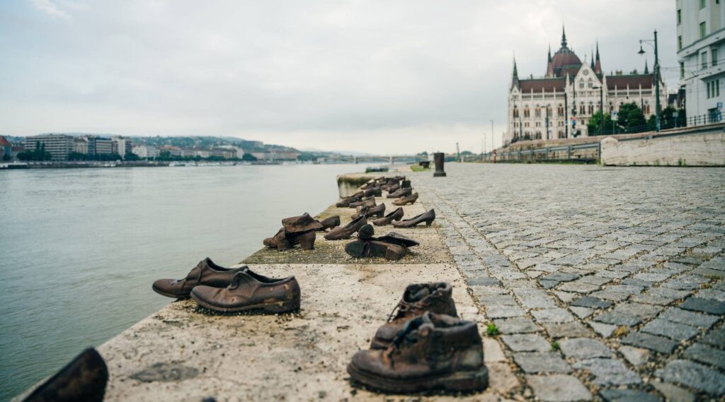 Shoes on the Danube bank - Monument as a memorial of the victims of the Holocaust in Budapest, Hungary