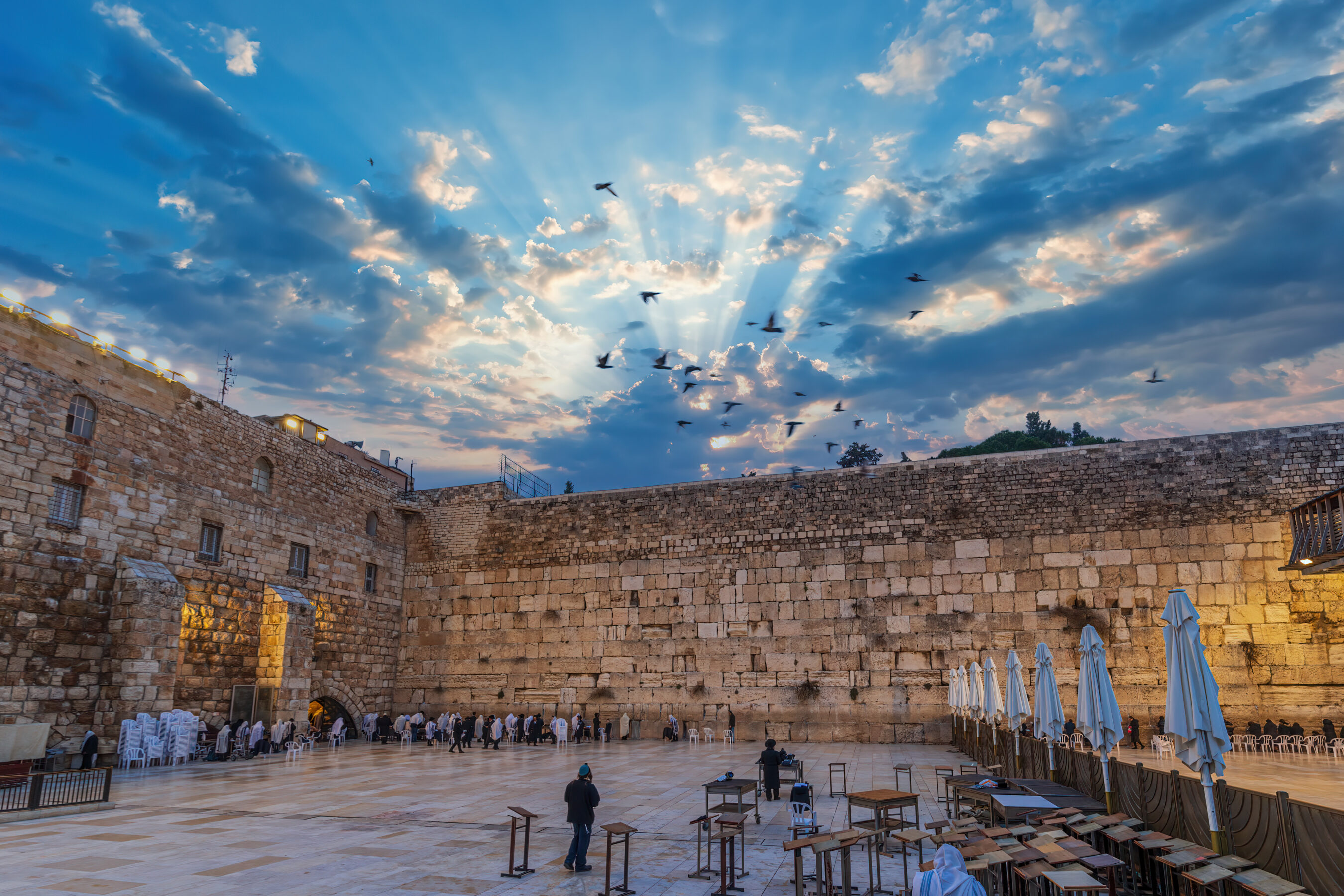 Beautiful Sunrise at the Western Wall